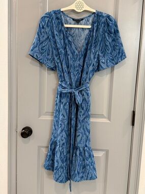 41 Hawthorn Blue Patterned Midi  Dress